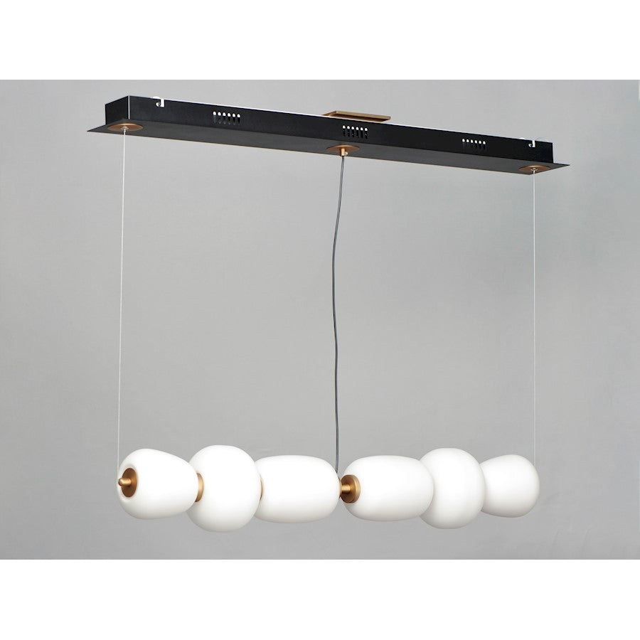 2 Light 13W Pendant, Black/Gold