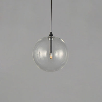 ET2 Lighting Global 1 Light LED Pendant, Black/Clear