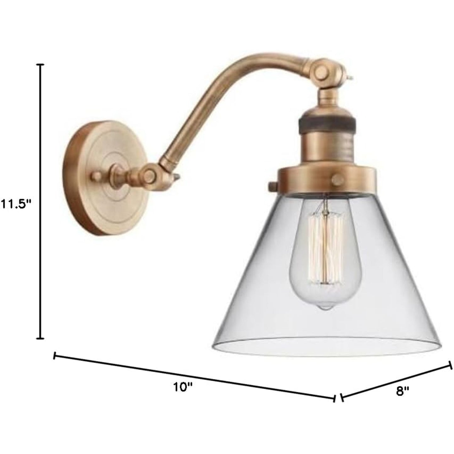 ET2 Lighting Global 1 Light LED Pendant, Brass/Clear