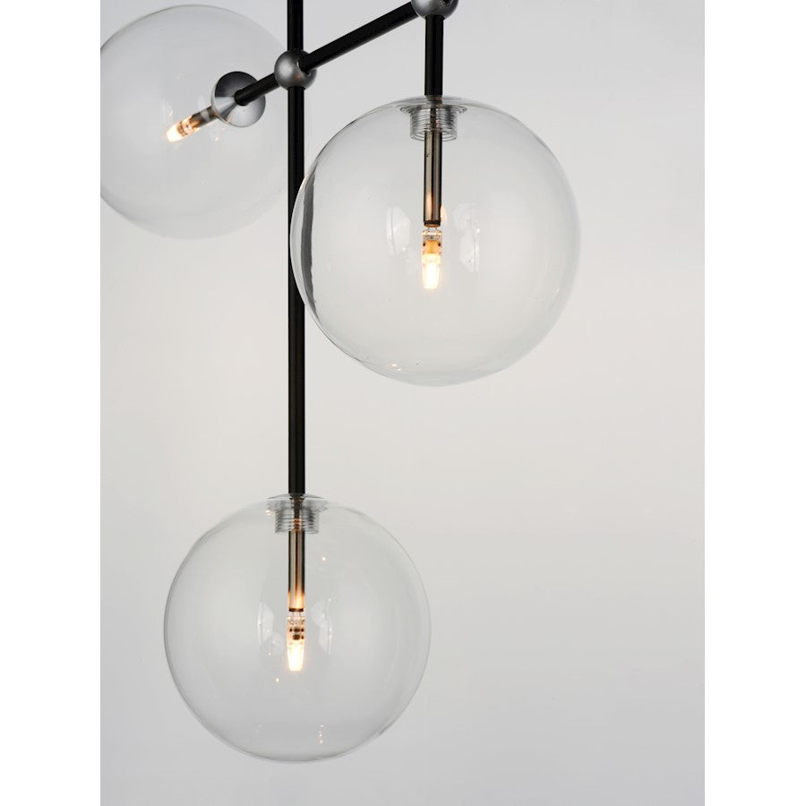 ET2 Lighting Global 6-Light LED Flush Mount, Black/Satin Nickel
