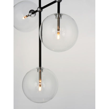 ET2 Lighting Global 6-Light LED Flush Mount, Black/Satin Nickel
