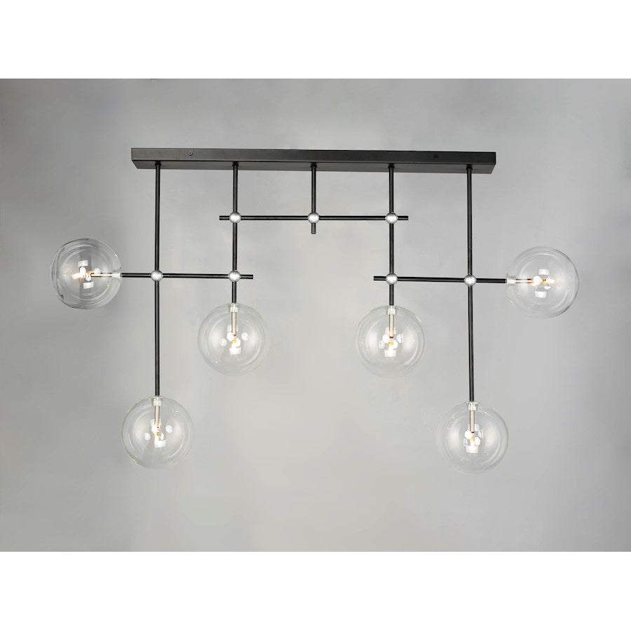 ET2 Lighting Global 6-Light LED Flush Mount, Black/Satin Nickel