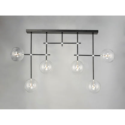 ET2 Lighting Global 6-Light LED Flush Mount, Black/Satin Nickel