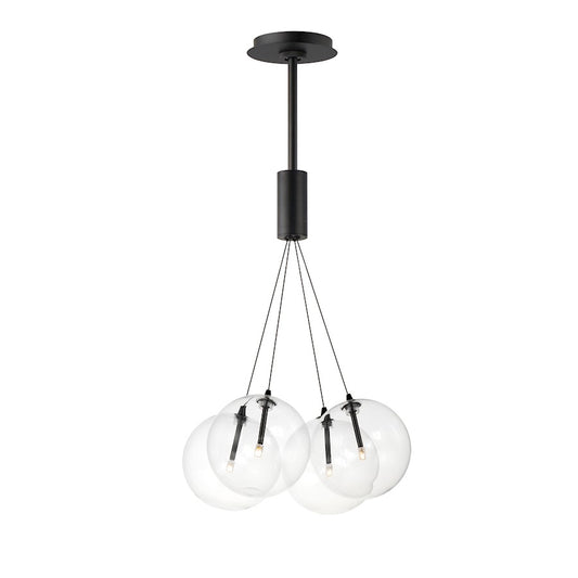 ET2 Lighting Global 10 Light LED Pendant, Black/Clear