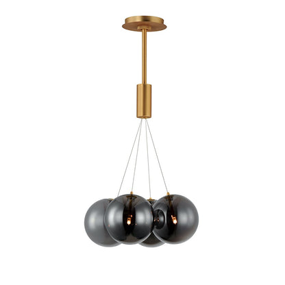 ET2 Lighting Burst 4 Light LED Pendant, Gold/Smoke