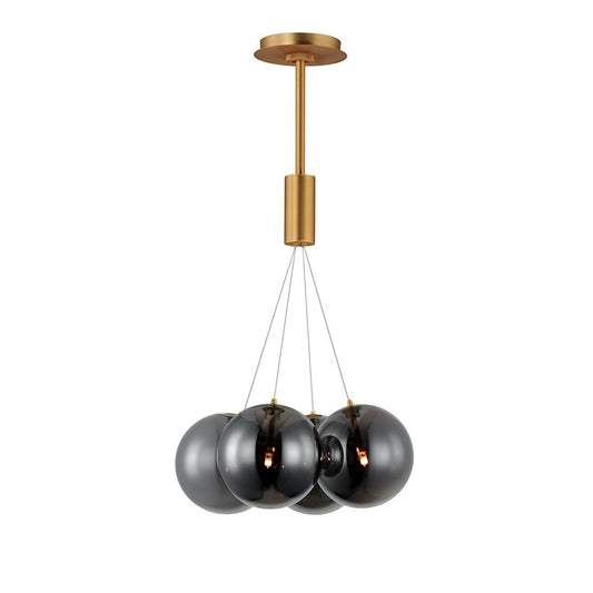 ET2 Lighting Burst 4 Light LED Pendant, Gold/Smoke