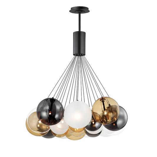 20 Light Multi Light Pendant, Black