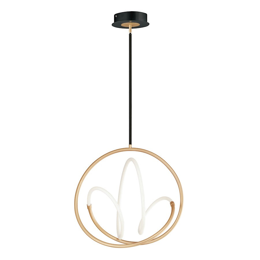 1 Light Pendant, Black/Gold