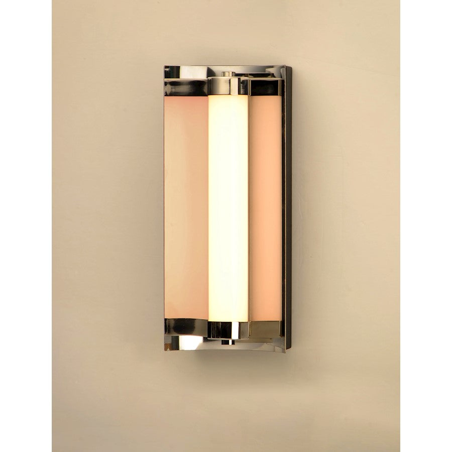 ET2 Lighting Reflect LED 2-Light 12" Bath Vanity in Black/Polished Nickel