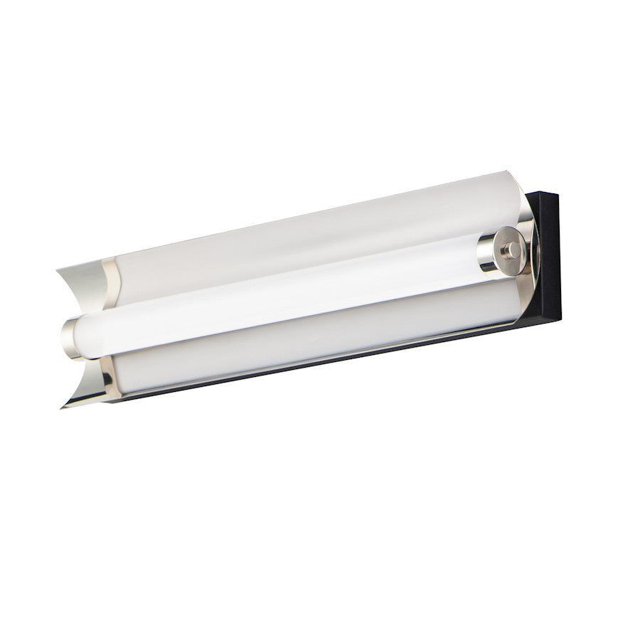 ET2 Lighting Reflect LED 2-Light 24" Bath Vanity in Black/Polished Nickel