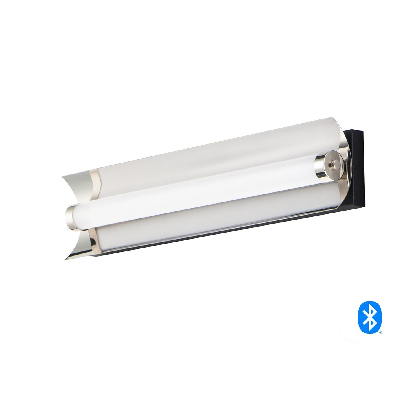 ET2 Lighting Reflect LED 2-Light 24" Bath Vanity in Black/Polished Nickel