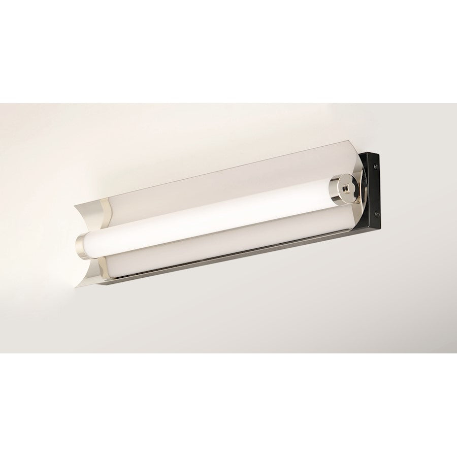 ET2 Lighting Reflect LED 2-Light 24" Bath Vanity in Black/Polished Nickel