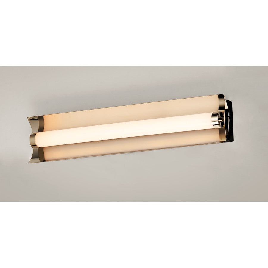 ET2 Lighting Reflect LED 2-Light 24" Bath Vanity in Black/Polished Nickel