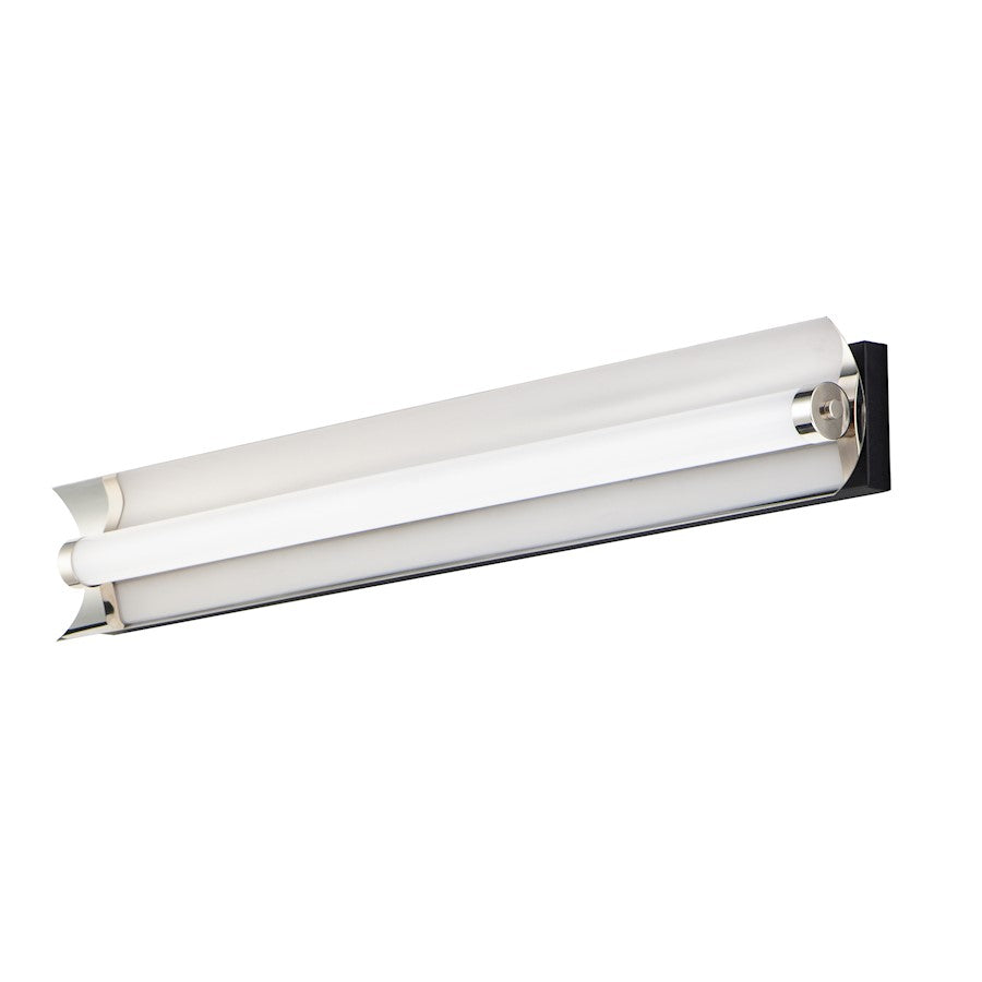ET2 Lighting Reflect LED 2-Light 30" Bath Vanity in Black/Polished Nickel