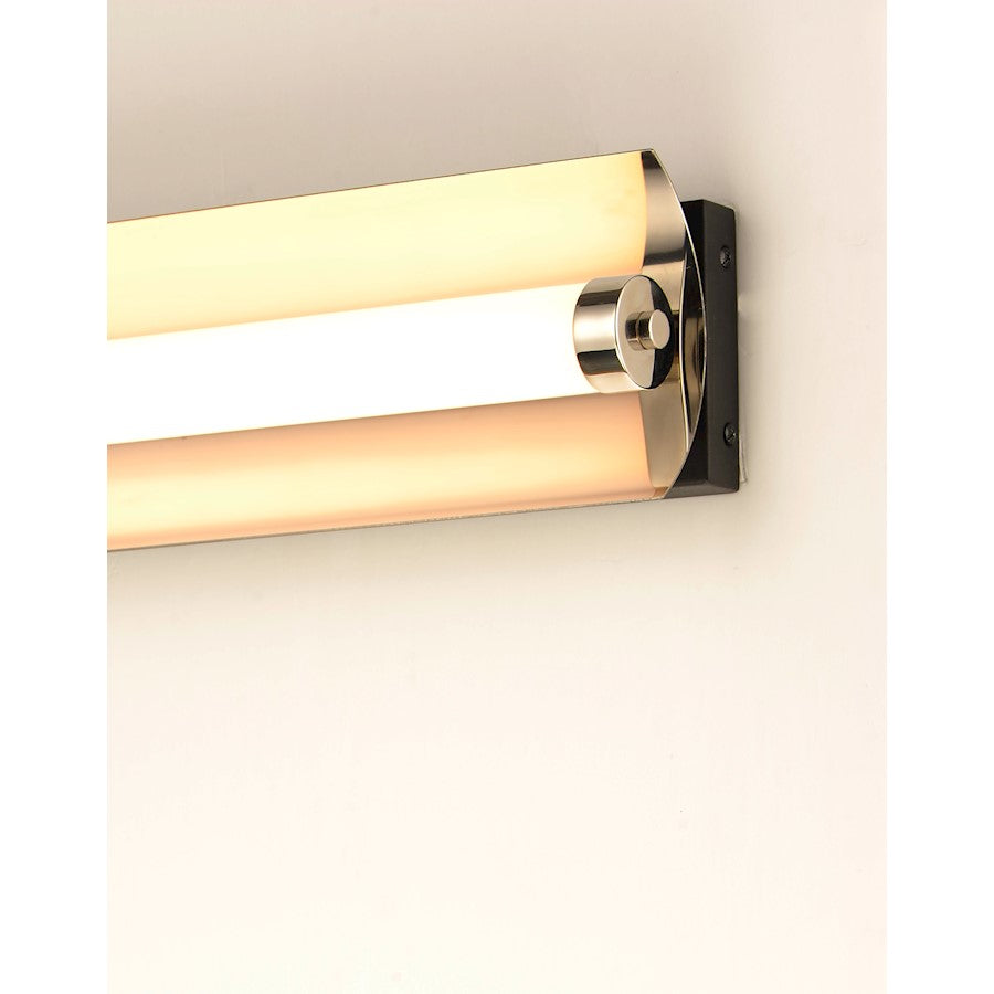 ET2 Lighting Reflect LED 2-Light 30" Bath Vanity in Black/Polished Nickel