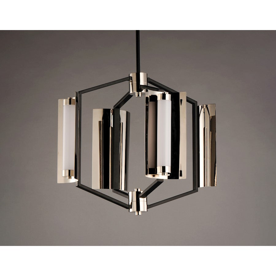 ET2 Lighting Reflect LED 4-Light Pendant in Black/Polished Nickel