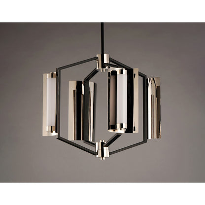 ET2 Lighting Reflect LED 4-Light Pendant in Black/Polished Nickel