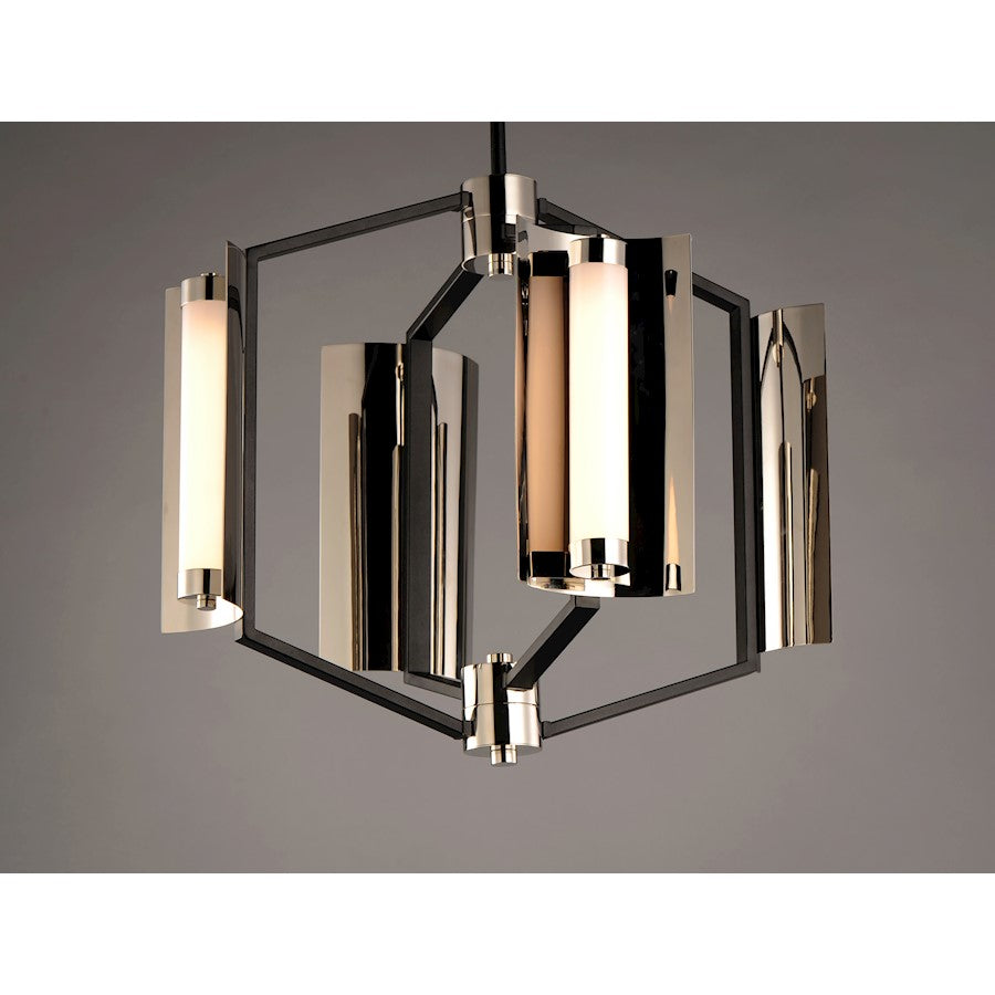 ET2 Lighting Reflect LED 4-Light Pendant in Black/Polished Nickel