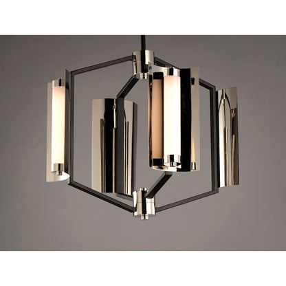 ET2 Lighting Reflect LED 4-Light Pendant in Black/Polished Nickel