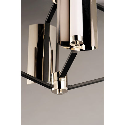 ET2 Lighting Reflect LED 4-Light Pendant in Black/Polished Nickel