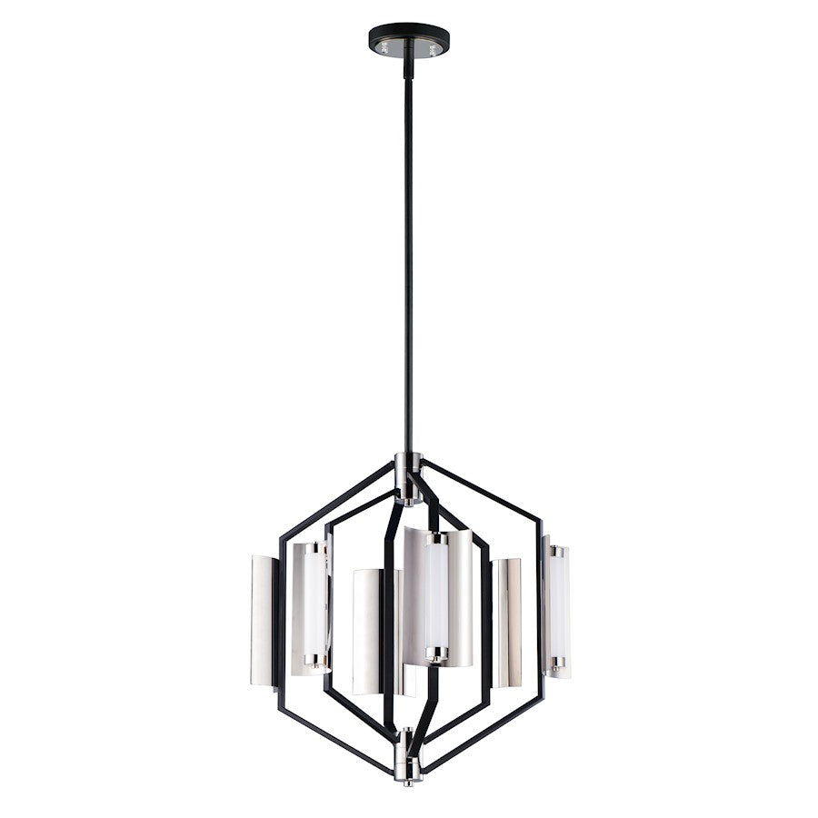 ET2 Lighting Reflect LED 6-Light Pendant in Black/Polished Nickel