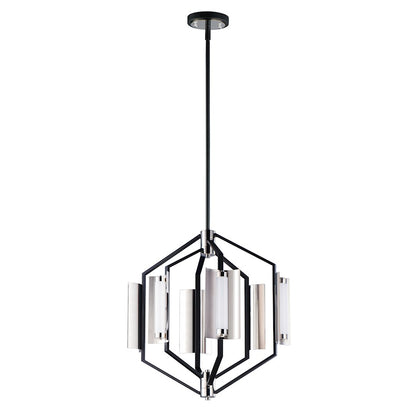 ET2 Lighting Reflect LED 6-Light Pendant in Black/Polished Nickel