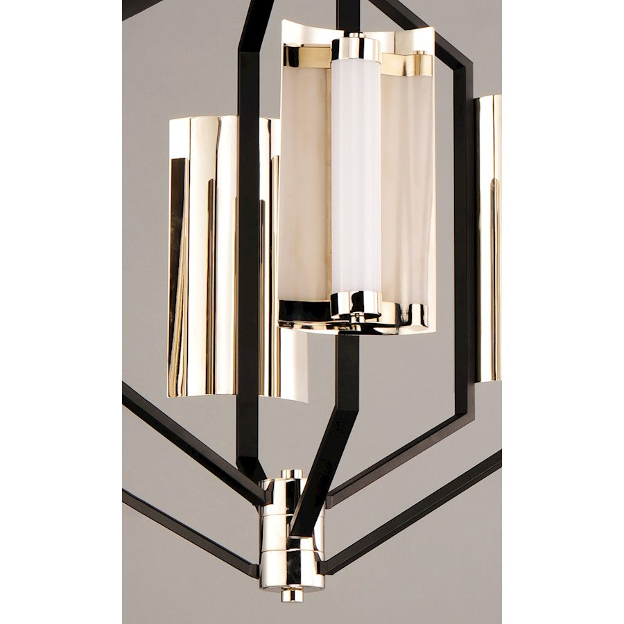 ET2 Lighting Reflect LED 6-Light Pendant in Black/Polished Nickel