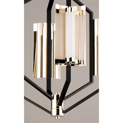 ET2 Lighting Reflect LED 6-Light Pendant in Black/Polished Nickel