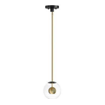 LED Pendant, Black/Aged Brass