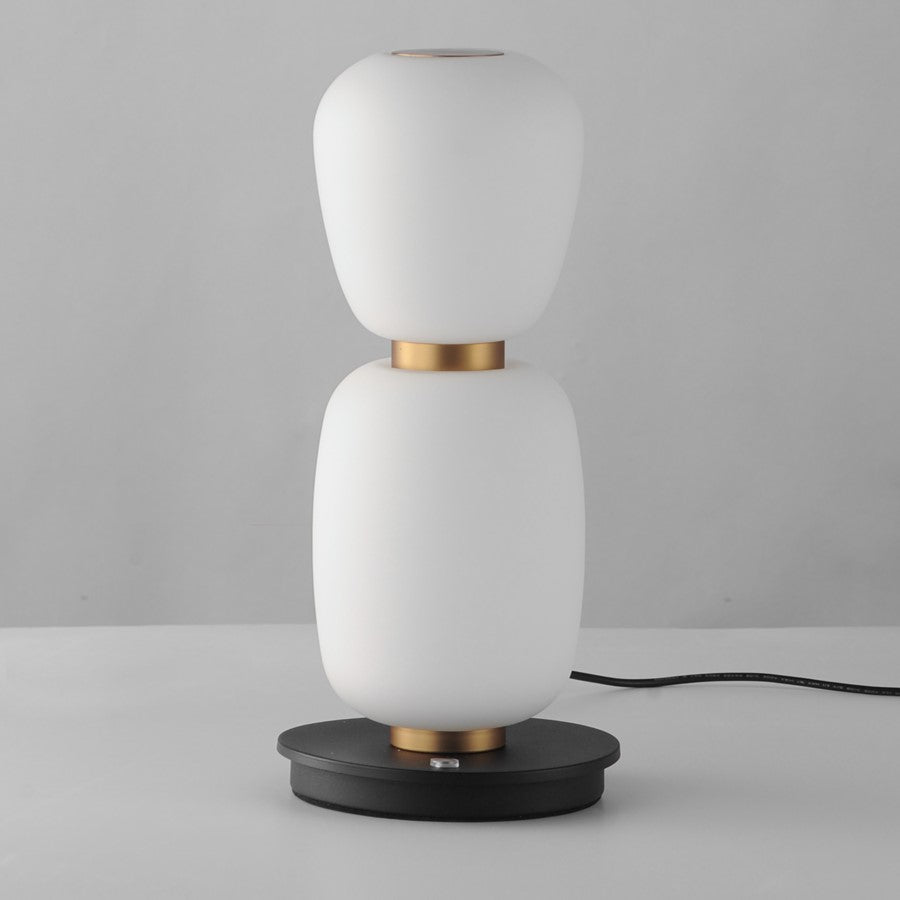 ET2 Lighting Soji Double Stack Portable Lamp, Black/Gold/White