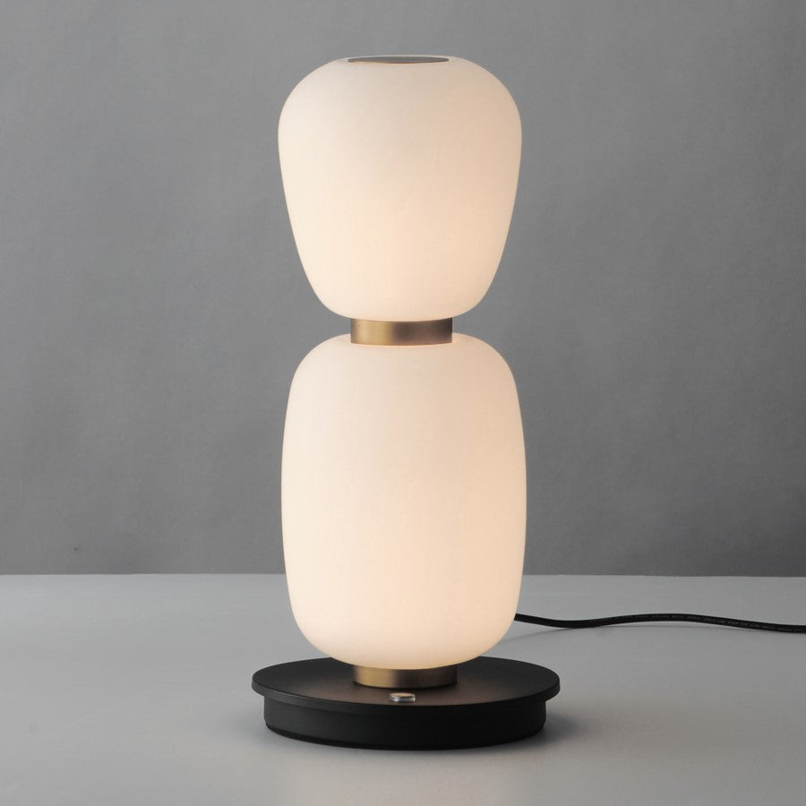ET2 Lighting Soji Double Stack Portable Lamp, Black/Gold/White