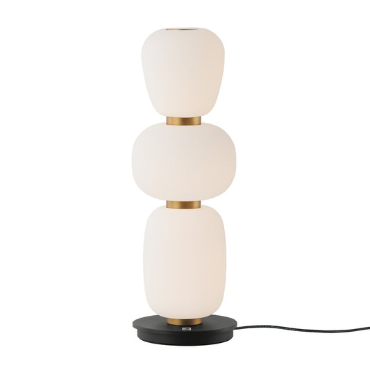 ET2 Lighting Soji Triple Stack Portable Lamp, Black/Gold/White