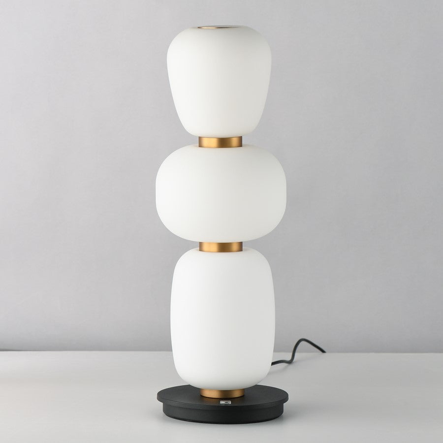 ET2 Lighting Soji Triple Stack Portable Lamp, Black/Gold/White