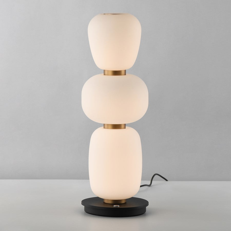 ET2 Lighting Soji Triple Stack Portable Lamp, Black/Gold/White