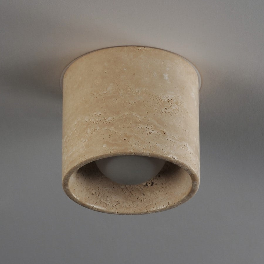 ET2 Lighting Cava 1 Light Semi-Flush Mount, Travertine