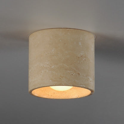 ET2 Lighting Cava 1 Light Semi-Flush Mount, Travertine