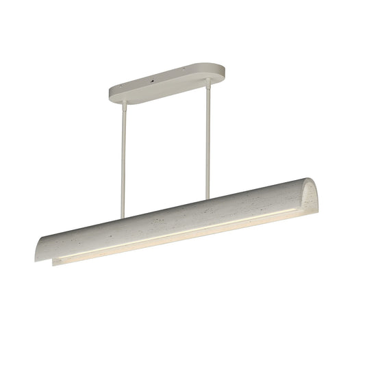 ET2 Matera 50in 1-Light Linear Pendant | Contemporary Chalky White Concrete and Acrylic | Kitchen Island & Dining Room | Model E25236-CHK