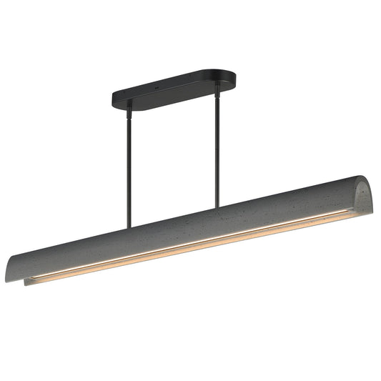 ET2 Matera 60in 1-Light Linear Pendant | Modern Gray Concrete and Steel | Kitchen Island & Dining Room | 60 x 3.75 x 4 in | Model E25237-GY