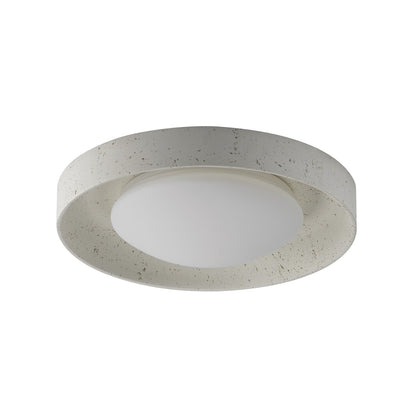 ET2 Matera 18in 1-Light LED Flush Mount | Contemporary Chalky White Concrete and Acrylic | Bedroom & Hallway | Model E25238-CHK