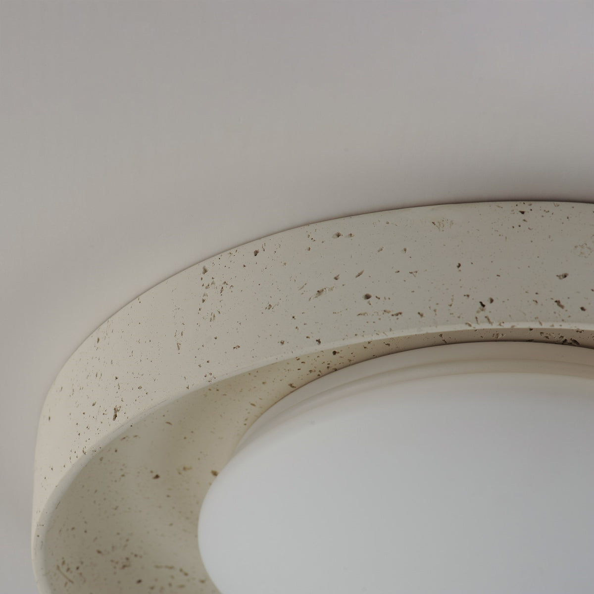ET2 Matera 18in 1-Light LED Flush Mount | Contemporary Chalky White Concrete and Acrylic | Bedroom & Hallway | Model E25238-CHK
