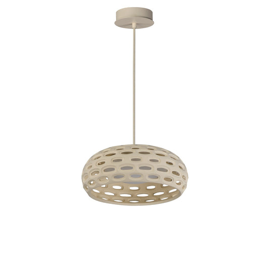 ET2 Cambria 14in 1-Light Flush Mount | Modern Oyster Gypsum and Acrylic | Bedroom & Hallway Ceiling Light | 13.75 x 13.75 x 5.5 in | Model E25253-OY