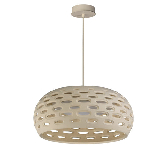 ET2 Cambria 18in 1-Light Pendant | Modern Oyster Gypsum and Acrylic | Kitchen Island & Dining Room | 17.5 x 17.5 x 8.25 in | Model E25254-OY