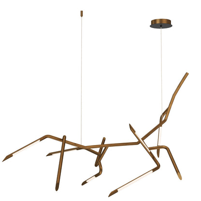 ET2 Lighting Scion 9 Light Single Pendant, Weathered Brass