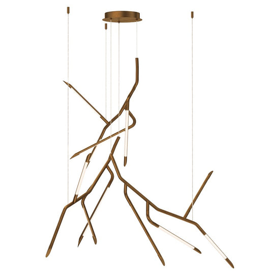 ET2 Lighting Scion 12 Light Single Pendant, Weathered Brass - E25415-WBR