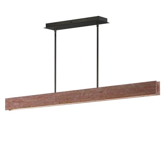 ET2 Lintel 59in 1-Light Linear Pendant | Modern Rosso Laterite and Gunmetal | Kitchen Island & Dining Room | 59 x 2.25 x 4 in | Model E26268-RLGM