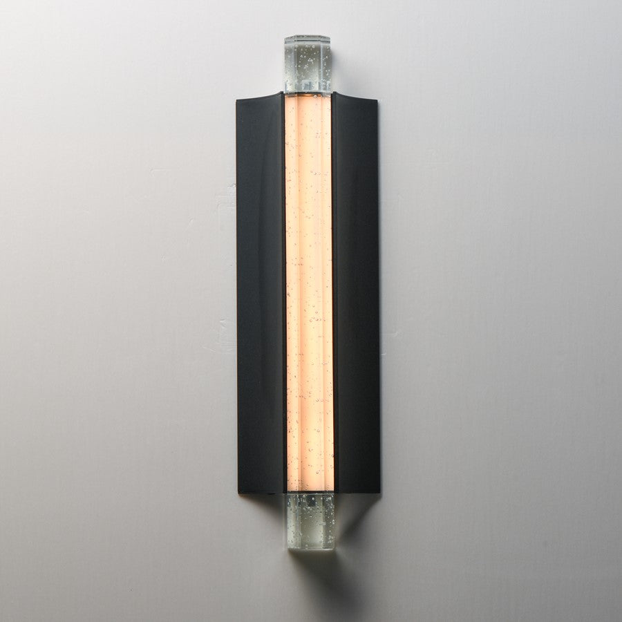 ET2 Lighting Hyperion 1Lt 18" Wall Sconce, Black/Clear Crystal