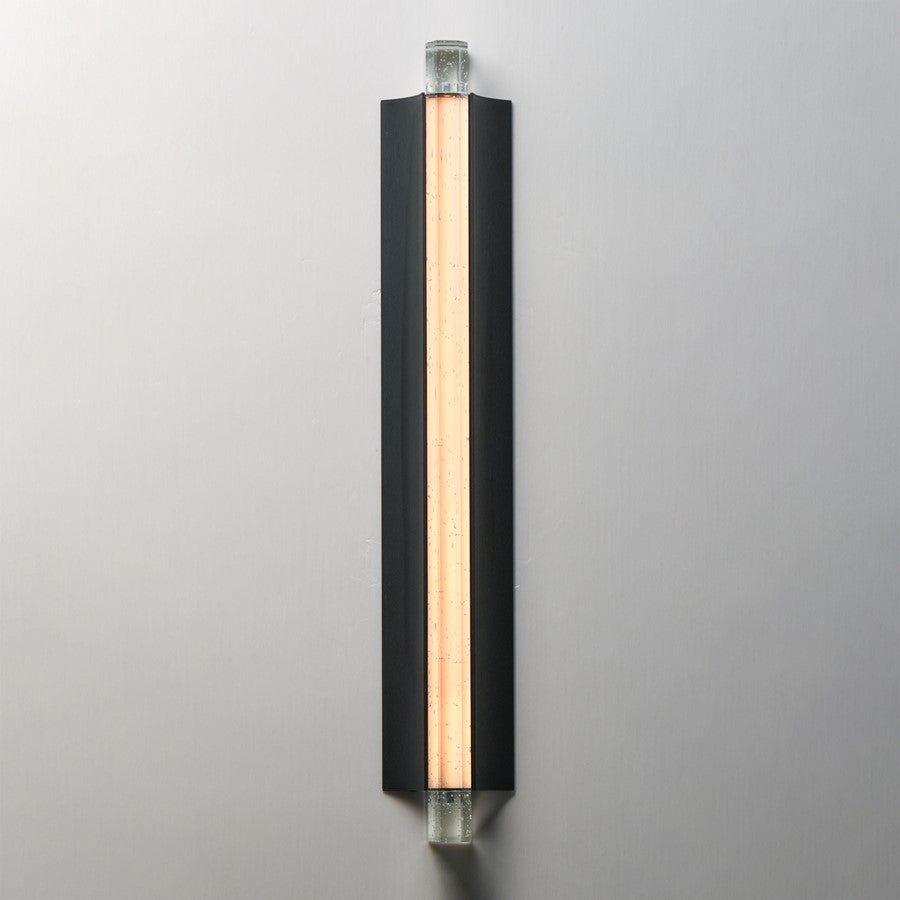 ET2 Lighting Hyperion 1Lt 30" Wall Sconce, Black/Clear Crystal