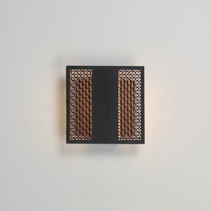 ET2 Lighting Interlace 1Lt 6.5" LED Outdoor Sconce, Black/Copper