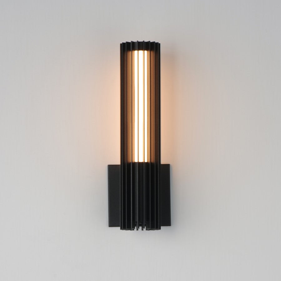 ET2 Lighting Citadel 1 Light 14" LED Outdoor wall sconce, Black