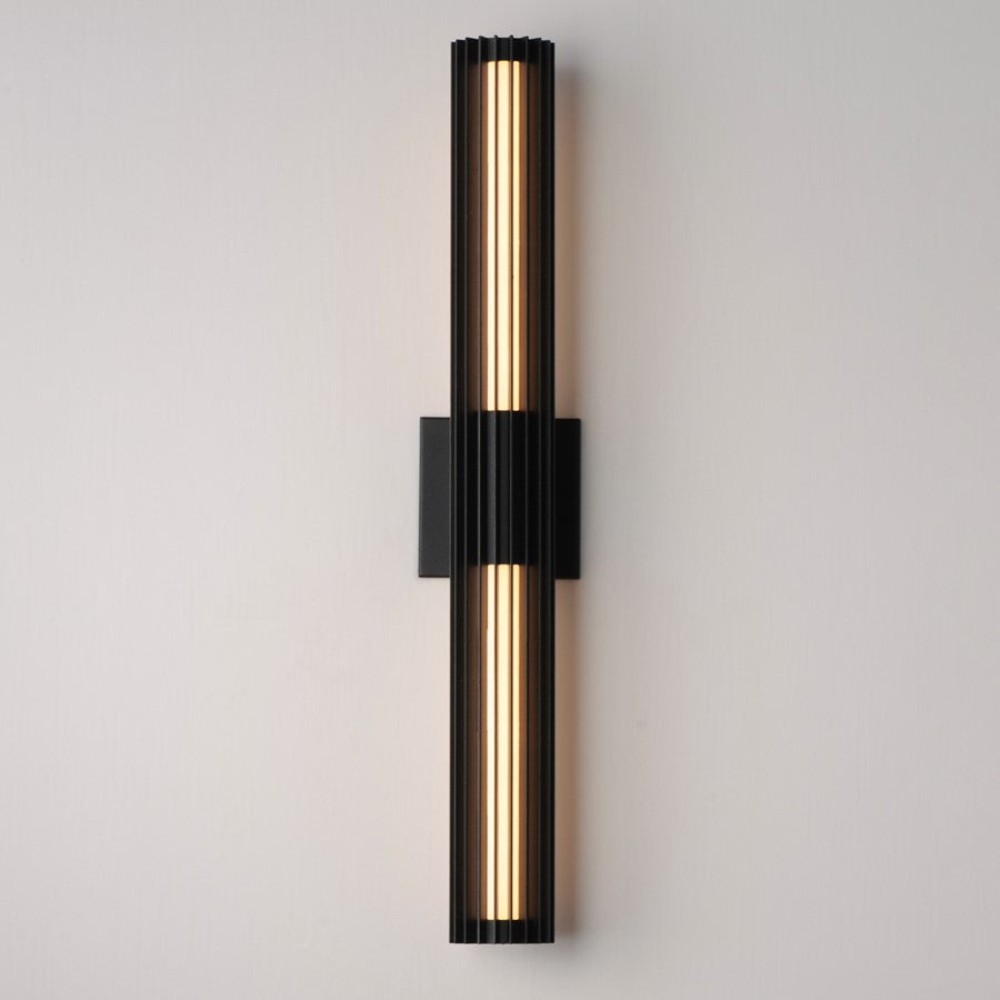 ET2 Lighting Citadel 2-Light 28" LED Outdoor wall sconce, Black